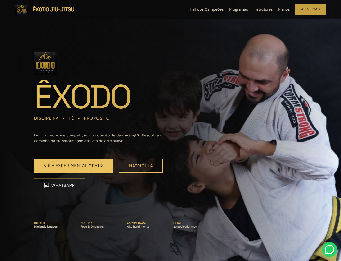 Screenshot do projeto Êxodo Jiu-Jitsu
